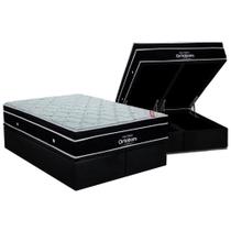 Cama Box Baú King: Colchão Molas Ensacadas Ortobom SuperPocket Elegant + Base CRC Suede Black(193x203)