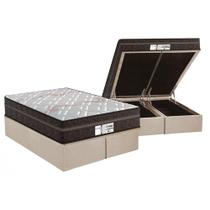 Cama Box Baú King: Colchão Molas Ensacadas Probel MasterPocket ProDormir Evolution + Base CRC Suede Clean(193x203)