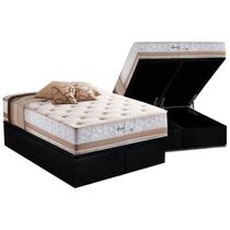 Cama Box Baú King: Colchão Molas Herval Maxspring Spain + Base CRC Suede Black(193x203) Cama Box Baú King: Colchão Molas Herval Maxspring Spain + Base CRC Suede Black(193x203)