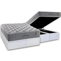 Cama Box Baú King: Colchão Molas MasterPocket Ensacadas Anjos Soft Dream + Base CRC Courano White(193x203)