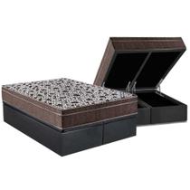 Cama Box Baú King: Colchão Molas Ortobom SuperPocket Physical + Base CRC Suede Gray(186x198)