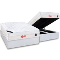 Cama Box Baú King: Colchão Molas Pocket Ensacadas Castor Gold Star Vitagel Max + Base CRC Courano White (193x203)