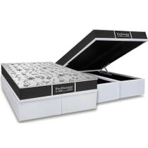 Cama Box Baú King: Colchão Molas Probel Prolastic ProDormir Sleep + Base CRC Courano White(193x203)