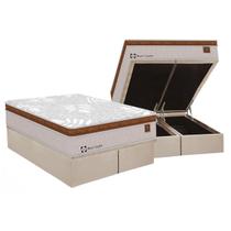 Cama Box Baú King: Colchão Molas Sealy LFK Sealy Royal Comfort Plus + Base CRC Suede Clean(193x203)
