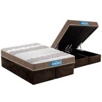 Cama Box Baú King: Colchão Ortopédico Probel D33 Guarda Costas PróIntense + Base CRC Suede Brown (193x203) Cama Box Baú King: Colchão Ortopédico Probel D33 Guarda Costas PróIntense + Base CRC Suede Brown (193x203)