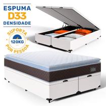 Cama Box Baú King com Colchão de Espuma D33 com Pillow Top Cama Box Baú King com Colchão de Espuma D33 com Pillow Top