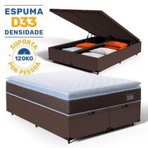 Cama Box Baú King com Colchão de Espuma D33 com Pillow Top Cama Box Baú King com Colchão de Espuma D33 com Pillow Top