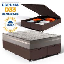 Cama Box Baú King com Colchão de Espuma D33 Millenium One Face 193 cm