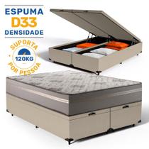 Cama Box Baú King com Colchão de Espuma D33 Millenium One Face 193 cm