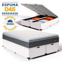 Cama Box Baú King com Colchão de Espuma D45 com Pillow Top