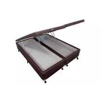 Cama Box Baú King Courano Brown New (193x203x35) - Castor Cama Box Baú King Courano Brown New (193x203x35) - Castor