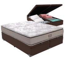 Cama Box Baú King Marrom e Colchão Four Season Molas V-Tech Cama Box Baú King Marrom e Colchão Four Season Molas V-Tech