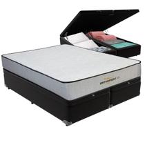 Cama Box Baú King Preto e Colchão Orthopedic D33 V-Tech Cama Box Baú King Preto e Colchão Orthopedic D33 V-Tech