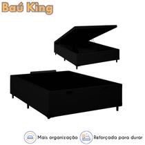 Cama Box Baú King Reforçada em Cori/Linho Premium 193x203x40cm