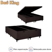 Cama Box Baú King Reforçada em Cori Premium com 193cm de Largura e 203cm de Comprimento