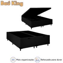 Cama Box Baú King Reforçada em Veludo Premium com 193cm de Largura e 203cm de Comprimento