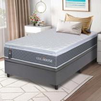 Cama Box Baú Luanda Espuma D28 Solteirão 96x203 King House Cama Box Baú Luanda Espuma D28 Solteirão 96x203 King House