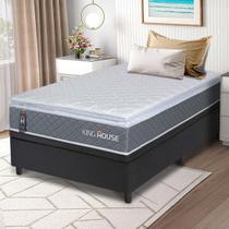 Cama Box Baú Luanda Espuma D28 Solteirão 96x203 King House Cama Box Baú Luanda Espuma D28 Solteirão 96x203 King House