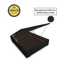 Cama Box Baú Luxo Blindado Viúva AColchoes Suede Preto 49x128x188 Cama Box Baú Luxo Blindado Viúva AColchoes Suede Preto 49x128x188