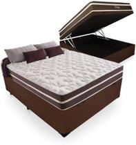 Cama Box Baú Marrom Casal Colchão Molas Ensacadas Classic Superlastic Anjos Cama Box Baú Marrom Casal Colchão Molas Ensacadas Classic Superlastic Anjos