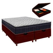 Cama Box Bau Marrom + Colchão Casal Airtech 150 Ortobom