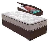 Cama Box Baú Marrom Colchão Four Season Molas V-Tech Solteiro Cama Box Baú Marrom Colchão Four Season Molas V-Tech Solteiro