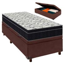 Cama Box Bau Marrom + Colchão Solteiro Airtech 150 Ortobom Cama Box Bau Marrom + Colchão Solteiro Airtech 150 Ortobom