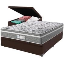 Cama Box Baú Marrom e Colchão Evolution Molas Ensacadas Casal Probel Cama Box Baú Marrom e Colchão Evolution Molas Ensacadas Casal Probel