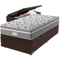 Cama Box Baú Marrom e Colchão Evolution Molas Ensacadas Solteiro Probel Cama Box Baú Marrom e Colchão Evolution Molas Ensacadas Solteiro Probel