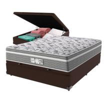 Cama Box Baú Marrom e Colchão Evolution Molas Ensacadas Viúvo Probel Cama Box Baú Marrom e Colchão Evolution Molas Ensacadas Viúvo Probel