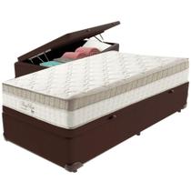 Cama Box Baú Marrom E Colchão King Best Molas Ensacadas Solteiro 88x188x33 Anjos Cama Box Baú Marrom E Colchão King Best Molas Ensacadas Solteiro 88x188x33 Anjos