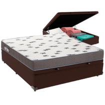 Cama Box Baú Marrom e Colchão Light Espuma D33 Casal Ortobom Cama Box Baú Marrom e Colchão Light Espuma D33 Casal Ortobom