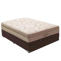 Cama Box Baú Marrom e Colchão Los Angeles Molas Ensacadas Viúvo V-Store 128x188x28
