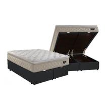 Cama Box Báu Meio Casal Bipartida + Colchão Ecoflex Lush Molas Ensacadas 120x198x78