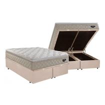 Cama Box Báu Meio Casal Bipartida + Colchão Ecoflex Lush Molas Ensacadas 120x198x78