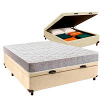 Cama Box Bau Perola Casal + Colchão D33