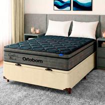 Cama Box Bau Perola+Colchão Casal Confort Black Ortobom Cama Box Bau Perola+Colchão Casal Confort Black Ortobom