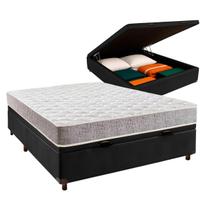Cama Box Bau Preto Casal + Colchão D33 Cama Box Bau Preto Casal + Colchão D33