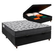 Cama Box Bau Preto Casal + Colchão D33 Cama Box Bau Preto Casal + Colchão D33