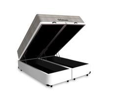 Cama Box Baú Queen 158 Bipartido Sintético Branco com Colchão Ortobom Airtech Spring Pocket D26 Bege 70x158x198 Cama Box Baú Queen 158 Bipartido Sintético Branco com Colchão Ortobom Airtech Spring Pocket D26 Bege 70x158x198