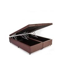 Cama Box Baú Queen 158 Bipartido Tecido Suede Marrom Cama Box Baú Queen 158 Bipartido Tecido Suede Marrom