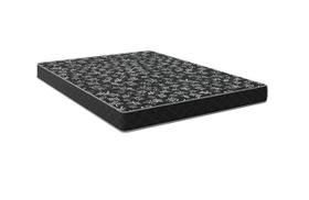 Cama Box Baú Queen 158 Tecido Sintético Marrom Com Colchão Espuma D20 - Tampo Preto Bello Box 12cm