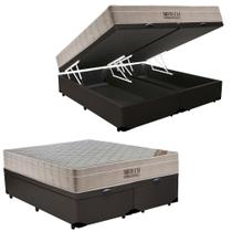 Cama Box Baú Queen Airtech Pillow Top Molas Ensacadas Suede Marrom Ortobom Cama Box Baú Queen Airtech Pillow Top Molas Ensacadas Suede Marrom Ortobom