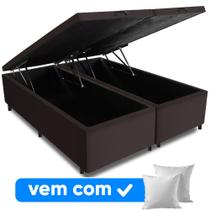 Cama Box Baú Queen Base 158x198cm Varias Cores + 2 Travesseiros FL - Colchomax
