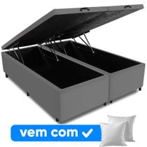 Cama Box Baú Queen Base 158x198cm Varias Cores + 2 Travesseiros OR - Colchomax