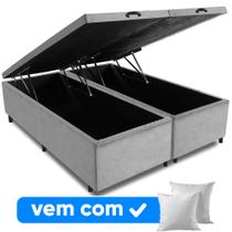 Cama Box Baú Queen Base 158x198cm Varias Cores + 2 Travesseiros OR - Colchomax