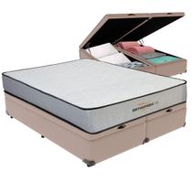 Cama Box Baú Queen Bege e Colchão Orthopedic D33 V-Tech Cama Box Baú Queen Bege e Colchão Orthopedic D33 V-Tech