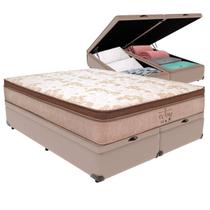 Cama Box Baú Queen Bege e Colchão Victory Molas V-Tech Cama Box Baú Queen Bege e Colchão Victory Molas V-Tech
