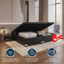 Cama Box Baú Queen Bipartida Castor Original 158x198 Madeira Maciça Sintético Luxo Cama Box Baú Queen Bipartida Castor Original 158x198 Madeira Maciça Sintético Luxo