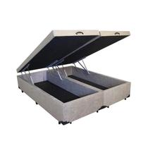 Cama Box Baú Queen Bipartido 158 Bello Box - Suede Bege Cama Box Baú Queen Bipartido 158 Bello Box - Suede Bege